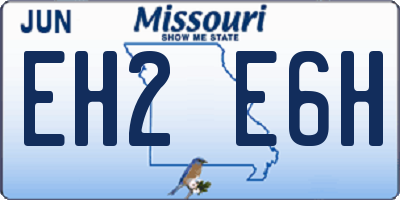MO license plate EH2E6H