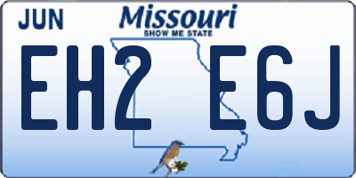 MO license plate EH2E6J