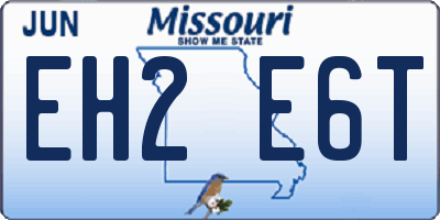MO license plate EH2E6T