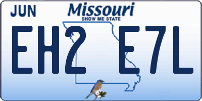 MO license plate EH2E7L