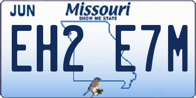 MO license plate EH2E7M