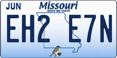 MO license plate EH2E7N