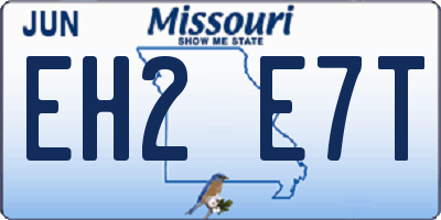 MO license plate EH2E7T