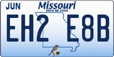 MO license plate EH2E8B