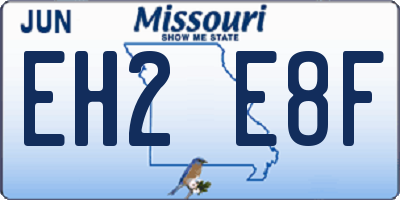 MO license plate EH2E8F