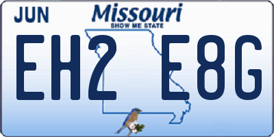 MO license plate EH2E8G