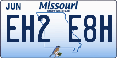 MO license plate EH2E8H