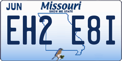 MO license plate EH2E8I