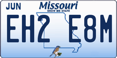 MO license plate EH2E8M