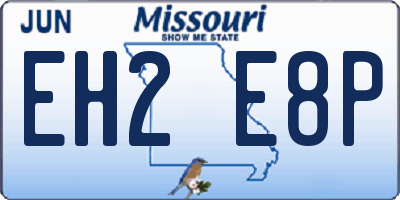 MO license plate EH2E8P