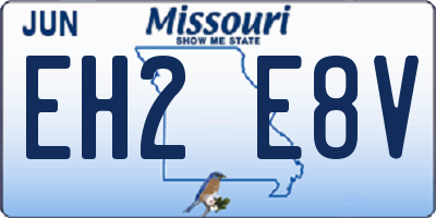 MO license plate EH2E8V