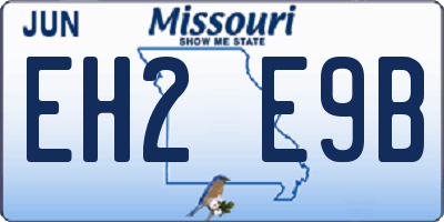 MO license plate EH2E9B
