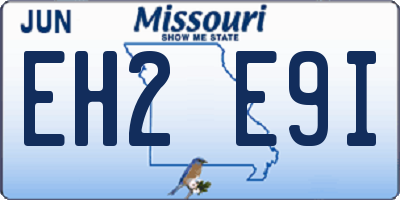 MO license plate EH2E9I