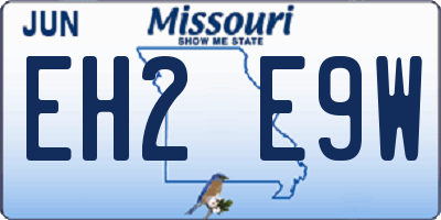 MO license plate EH2E9W