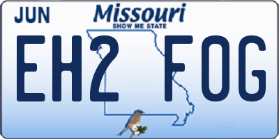 MO license plate EH2F0G