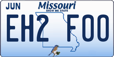 MO license plate EH2F0O