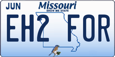 MO license plate EH2F0R