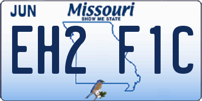MO license plate EH2F1C