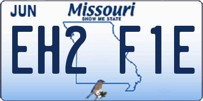 MO license plate EH2F1E