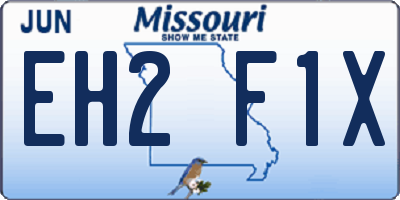 MO license plate EH2F1X