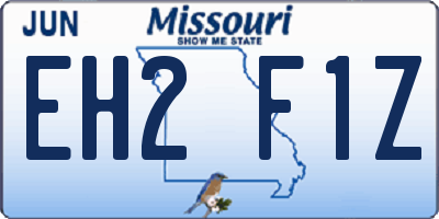 MO license plate EH2F1Z