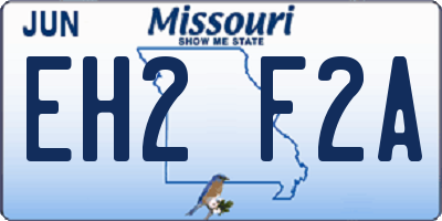 MO license plate EH2F2A