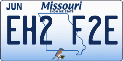 MO license plate EH2F2E