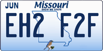 MO license plate EH2F2F