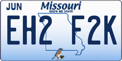 MO license plate EH2F2K