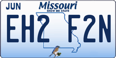 MO license plate EH2F2N
