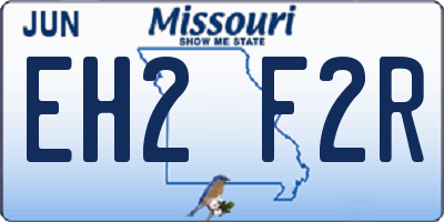 MO license plate EH2F2R
