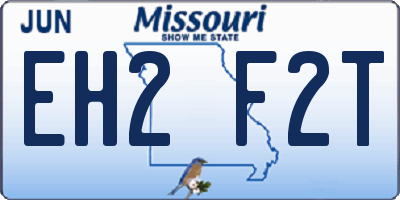 MO license plate EH2F2T