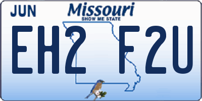 MO license plate EH2F2U