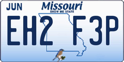 MO license plate EH2F3P