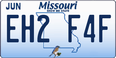 MO license plate EH2F4F