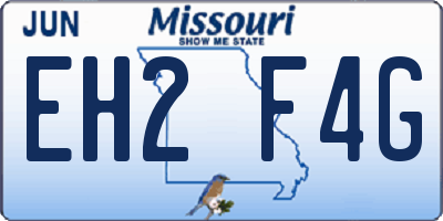 MO license plate EH2F4G