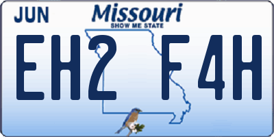 MO license plate EH2F4H