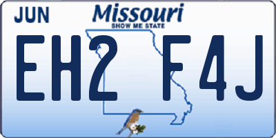 MO license plate EH2F4J
