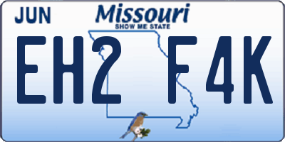 MO license plate EH2F4K
