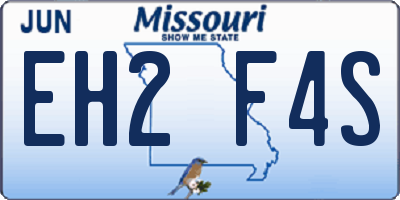 MO license plate EH2F4S