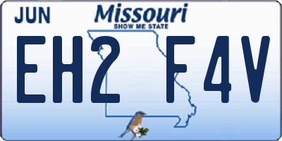 MO license plate EH2F4V