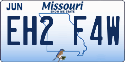 MO license plate EH2F4W