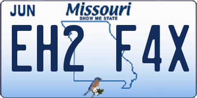 MO license plate EH2F4X