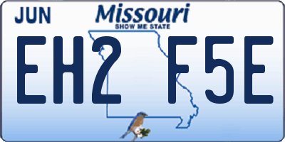 MO license plate EH2F5E