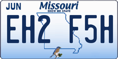 MO license plate EH2F5H
