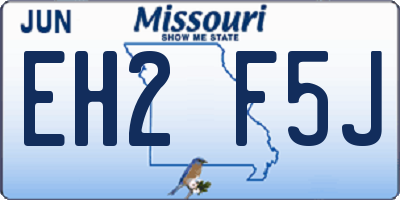 MO license plate EH2F5J