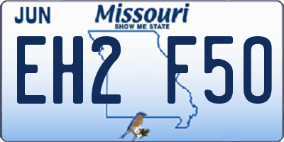 MO license plate EH2F5O