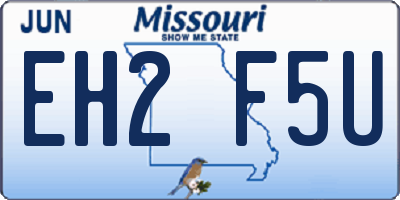 MO license plate EH2F5U