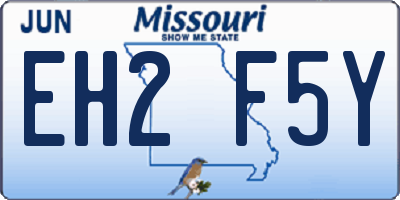 MO license plate EH2F5Y