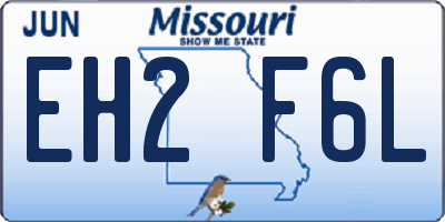 MO license plate EH2F6L